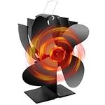 drtulz Fireplace Fans Heat Powered, 4 Blades Wood Burning Stove Fan For Wood/Log Burner/Fireplace/Circulating Warm, Non Electric, Eco Friendly, A3-4B