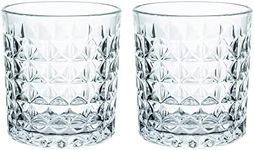 Gaolinci 2 Pcs Diamond Embossed Clear Glass Mouthwash Cup Cups, Bathroom Brushing Cup, 8 Oz