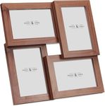 Aperture Photo Frame 6" x 4” | Picture Wooden Photograph Frames | 4 Multi Picture Frame | Free Standing or Wall Mounted | M&W (Oak Effect)