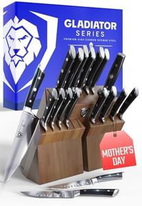 DALSTRONG Knife Block Set - 18 Piece Colossal Knife Set - Gladiator Series - High Carbon German Steel - Acacia Wood - ABS Handles Kitchen Knives - Premium Kitchen Knife Set with Block - NSF Certified