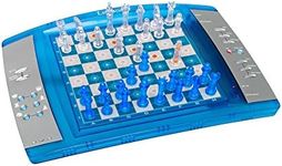 Lexibook ChessLight®, Electronic chess game with touch-sensitive keyboard and light and sound effects, 32 pieces, 64 levels of difficulty, Battery or Plug, Blue/Grey, LCG3000