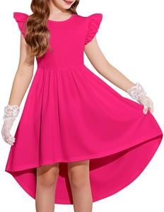 Arshiner Formal Dresses for Girls Summer Tween Valentines Party Wedding Guest Dress Hot Pink 7-8 Years