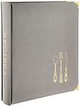 C.R. Gibson Gray Leatherette Lined Recipe Notebook, 11'' x 12''