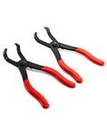 QWORK Angled Push Pin Pliers Set, 30 and 80 Degree Angled Pliers Fastener Remover Tool Rivet Puller,2 Pcs