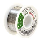 Mandala Crafts 60/40 Solder Wire with Solder Flux - 50g 0.5mm Rosin Core Solder 60 40 for Electronics - 60-40 Lead Tin Soldering Wire for Stained Glass