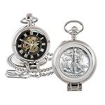 Coin Pocket Watch with Skeleton Qua