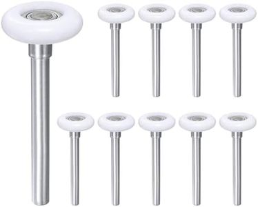 uxcell 10pcs 1.8" Nylon Garage Door Rollers for 2" Garage Track, 4.25" Stem Quiet Garage Door Wheels, 6200zz Precision Bearing 11 Balls, White