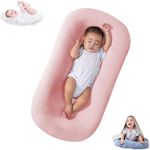 Baby Lounger Pillow for Newborn Babies 0-18 Months, Snuggle Me Organic Lounger for Baby, Soft Cotton Breathable Baby Nest Sleeper (Pink)