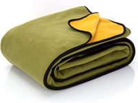 Waterproof Blanket Cover 80”x90” for Adults, Dogs, Cats or any Pets - 100% Waterproof Furniture or Mattress Protector – Large Size for Twin, Queen, King Beds - Great GlFT (Green Khaki/Mustard Ochre)