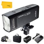 Godox AD200 TTL Pocket Flash Strobe, 200Ws 2.4G 1/8000s HSS Flash Bare Bulb/Speedlite Fresnel Flash Head with 2900mAh Lithium Battery, 500 Full Power Flash, 0.01-2.1s Recycle Time (AD200)