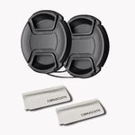 2 x 43 mm lens cap removal + 2 x lens cleaning cloths, compatible with all 43 mm brands with camera lenses. (43 mm lens cap)