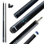 CRICAL Carbon Fiber Pool Cue Stick 58 Inch Billiard Cue Sticks Professional Low Deflection Pool Sticks with Carbon Fiber Shaft, 3/8 * 8 Pin Joint and 12.5mm Tip & Adjustable Weight (18.5-20oz)