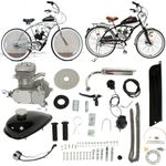 Bicycle Engine Kit 2 Stroke Motor Power Kit Bike Petrol Gas Engine for Most Peddle Bikes by Amebee for Motorized Bike Mountain and Road Bike Conversion (Silver 2 Stroke, 50cc)