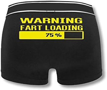 SMARTYPANTS Fart Loading Men Boxers-Valentines Day Boyfriend Husband Funny Love Present Gift, Black Prime, S