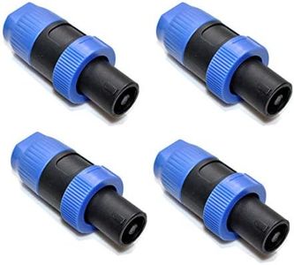 Oiyagai 4pcs 4 Pole Speakon Plug Male Speaker Audio Cable Connector Blue for NL4FC