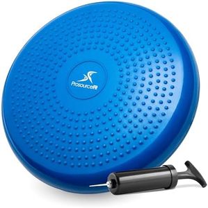 ProsourceFit Core Balance Disc Trainer, 14" Diameter with Pump for Fitness, Balance Training, or Seating; Wobble Board for Core Stability; Flexible Floor Cushions for Kids, Blue
