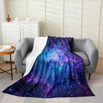 Galaxy Series Throw Blanket for Kids Boys Girls,Blue/Purple Out Space Nebula Fleece Blanket Lightweight,Universe Starry Sky Fuzzy Blanket Queen,Mystic Stars Space Flannel Blanket Bedroom Decor