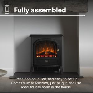 Dimplex Optiflame Electric Stove Heater – Black Freestanding Fireplace