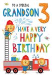 Regal Publishing Juvenile Birthday Card Age 3 Grandson - 9 x 6 inches, black|red|white|green|blue