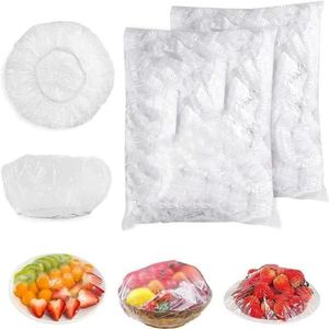 200 Pcs Reusable Food Covers, Clear Elastic Food Storage Covers Fresh Keeping Bags Bowl Dish Plate Wraps for Home Kitchen Restaurant Picnic（Transparent）