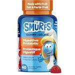 The Smurfs Kids Probiotic Gummies with 1 Billion CFU Probiotics & Prebiotics Chewable Probiotic Kids for Digestive Support, Healthy Gut & Immune Health | Ages 3+ | Made with Real Fruit | 40 Count