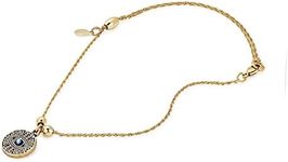 Alex and Ani Path of Symbols Adjustable Anklet for Women, Evil Eye Charm, Rafaelian Gold Finish, 11.5 in