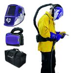 Parweld XR940 Air Fed Auto Darkening Welding Helmet - Rechargeable Air Purifying Respirator Welders Mask