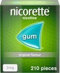 Nicorette 2mg Gum Original Flavour (210 Pieces), Nicotine Gum to Help to Quit Cigarettes for Good, Discreet and Fast-Acting Stop Smoking Aid to Ease Cravings, Chewing Gum