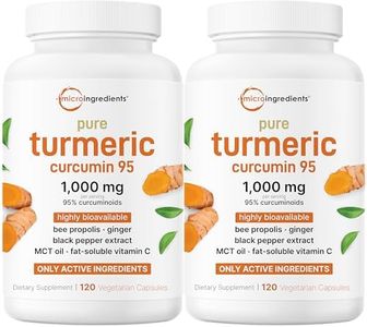 Micro Ingredients Pure Turmeric Curcumin Supplement 1,000mg – 95% Curcuminoids with Black Pepper & Ginger – High Absorption for Joint & Antioxidant Support* – Filler Free, 240 Veggie Capsules