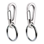 COMTIM 2 Pack Dog Tag Clips Stainless Steel Heavy Duty Quick Clips Pet ID Tag Holder for Dog/Cat Collar and Harness