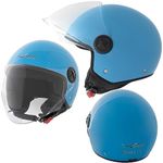 A-pro Open Face Helmet Lid Motorbike Jet Scooter Visor Polished Light Blue XXL