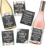 6 Chalk Mommy's First Milestone Stickers or Wine Labels, Great Gift Ideas for Mom to Be, Funny Mom's First Moments Having New Baby Girl or Boy, 1st Date Night with Dad & More