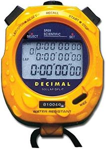 Sper Scientific Stopwatch, Water Resistant, Decimal Display and Multi-Split Stop Watch Timer for Sports, Coaches, Industrial Workers, and Trainers