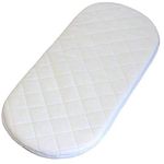 Moses Basket Memory Foam Mattress - Mothercare Baby Mattress | Pram Moses Basket Crib | Microfiber Fits | Pram Oval Shaped Bassinet Baskets with Quilted Washable Covers (66 x 28 x 4 cm)