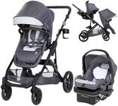 Baby Trend Morph Single to Double Modular Stroller Travel System with EZ-Lift™ PLUS Infant Car Seat, Dash Grey