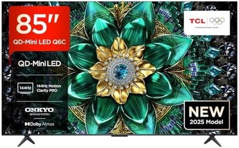 TCL 85Q6C-UK QD-Mini LED TV, 4K HDR Premium 1000nits, Smart TV Powered by Google TV (Dolby Vision IQ & Atmos, Matte HVA Panel, Onkyo 2.1 Sound System, 144Hz Motion Clarity Pro, 2025 New Model)