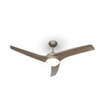 KLARSTEIN Figo Ceiling Fan - 2-in-1: Ceiling Fan & Ceiling Lamp, Diameter: 52" (132 cm), 3 Blades, Air Flow: 10,039 m³ / h, Ceiling Lamp, 2 Directions of Rotation, 3 Speed Levels - Titanium