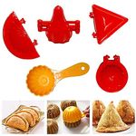 GOLDFINCH 5 PCS Plastic Dough Press Dumpling Modak Mold Samosa Kachori Gujiya Ladoo Pie Mould Set for Home and Kitchen Multipurpose Tools Multicolor