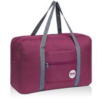 Cabin Bag 45x36x20 for Easyjet Airlines Underseat Travel Bag Holdall Bag Carry on Hand Luggage Weekend Bag for Women and Men (Wine Red 25L)