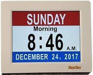 DayClox Memory Loss Digital Calendar 5-Cycle Clock with Red White & Blue or Black & White Section Display