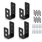 2x4 Door Barricade Brackets Security Bar U Bracket Heavy Duty Devices Night Lock Door Barricade Door Reinforcement for Tool Hanger/Shed/Garage/Gate（4 pcs）