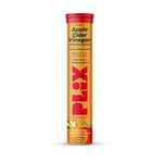 PLIX - THE PLANT FIX Apple Cider Vinegar Effervescent Tablet with mother for weight loss with vitamin B6 & B12 | Pack of 1 Orange Squeeze 15 tablets | 100% vegan | No added Sugar |Easy to carry