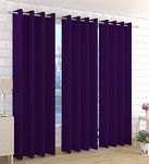 Kiara Creations 2 Piece Room Darkening Thermal Insulated Blackout Curtains for Long Door 9 Feet, Purple