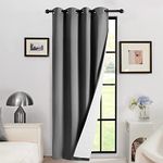 Deconovo Thermal Door Curtain 84 Inch Drop, Blakcout Curtain with Thick Microfiber Lining, 2-Layers Eyelet Curtain, Double Layer Windproof Curtain for Door, 52 x 84 Inch(WxL), Light Grey, 1 Panel