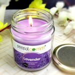 PeepalComm Hand Poured Glass Sandalwood Fragrance Scented Wax Big Jar Candle for Birthday, Diwali, Christmas, Office, Home,spa (Lavender)