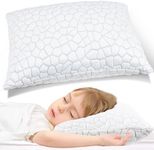 Toddler Pillow for Sleeping 1 Pack Shredded Memory Foam Pillows Adjustable Cool Pillow for Side Back Stomach Sleepers Luxury Gel Pillows Toddler Pillow with Washable Removable Cover