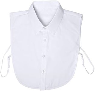 Joyci Men's Business Fake Collar Pure Cotton Dickey Collar Solid Color (White)