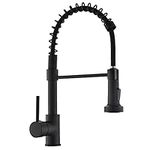 Commercial Style Kitchen Sink Faucet Single Handle with Pull Down Sprayer,Black Painting Kitchen Tap