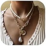 Pearl Necklace for Women Dainty Cha