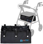 Extra Large Under Seat Rollator Bag Basket for Folding or Bariatric Walker, Rolling Walker Accessories for Seniors, Storage Bag for Medical Essentials, Oxygen Tank, Shopping by PracMedic Bags (Black)